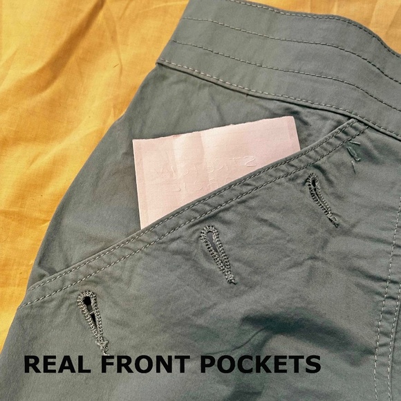 NEW PHOTOS! CAPRI, LIGHT TWILL, CAMEO BLUE, SIZE 28, COTTON/SPANDEX BLEND, FLY - Picture 15 of 16